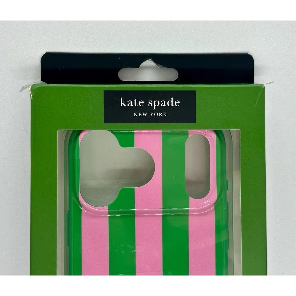 Kate Spade iPhone 17 Pro Max MagSafe Protective Case Candy Striped Pink Green